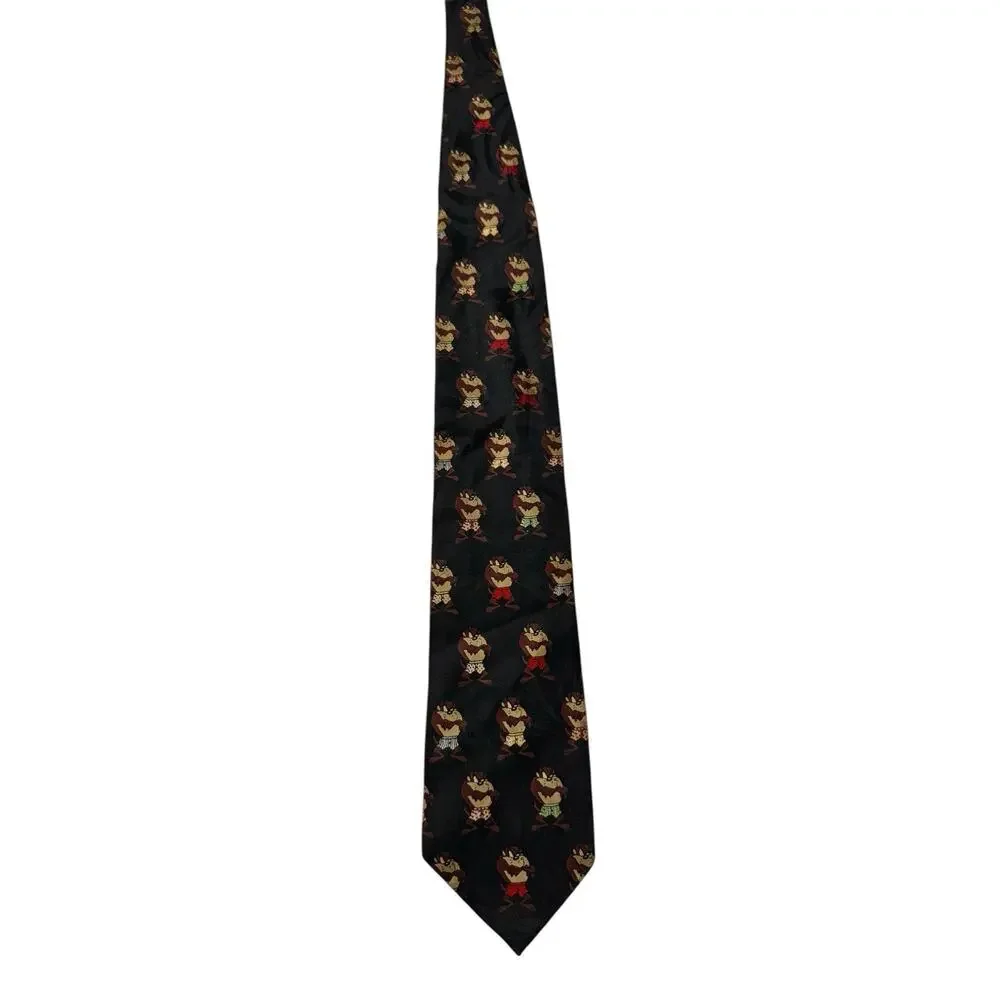 Looney Times Mania Taz In Boxer Shorts Cartoon Vintage Necktie 100% Polyester